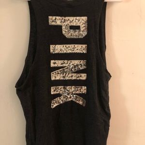 Victoria Secrets PINK tank with large sequence on back